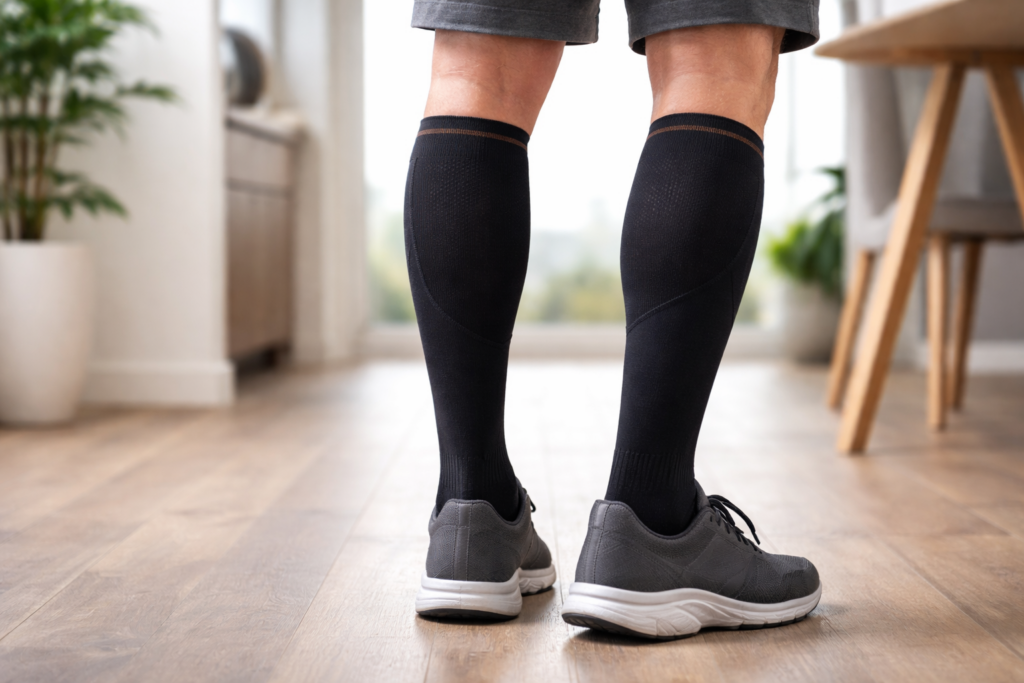 Black, modern compression socks