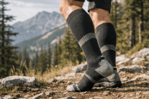 Smartwool compression socks in the mountains