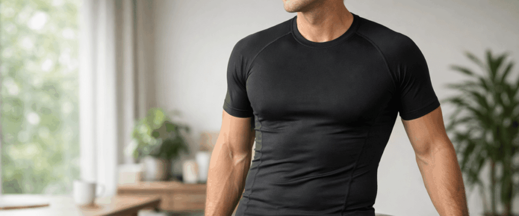 a person wearing compression garments